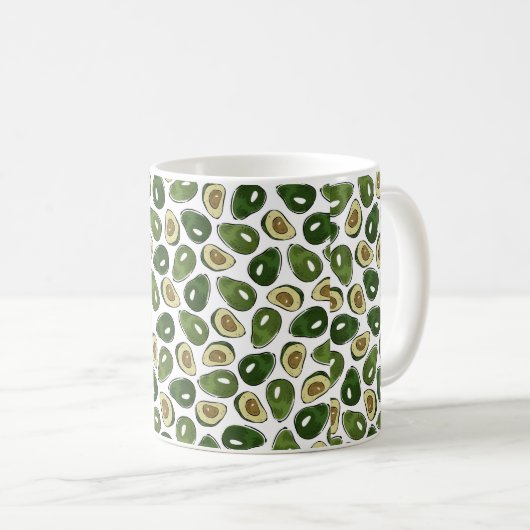 Avocado-Muster Kaffeetasse (VorderseiteRechts)
