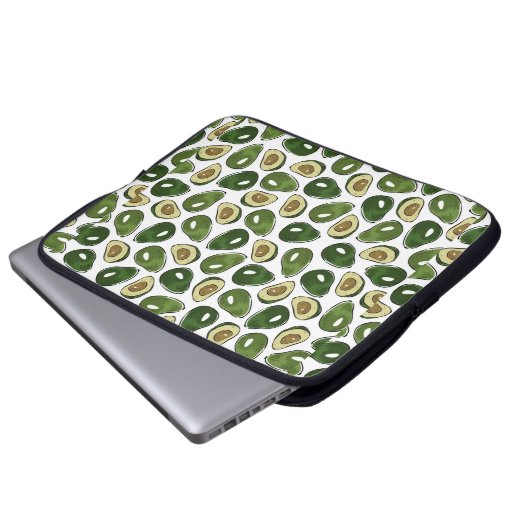 Avocado-Muster Laptopschutzhülle (Vorne Knopf)