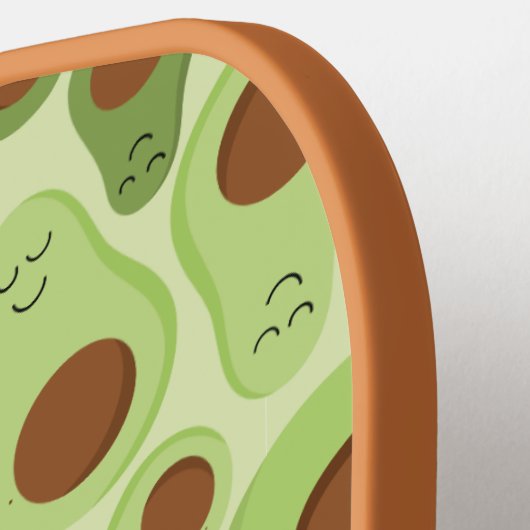 Avocado Muster mit Monogramm Pickleball Schläger (Linke Seite)
