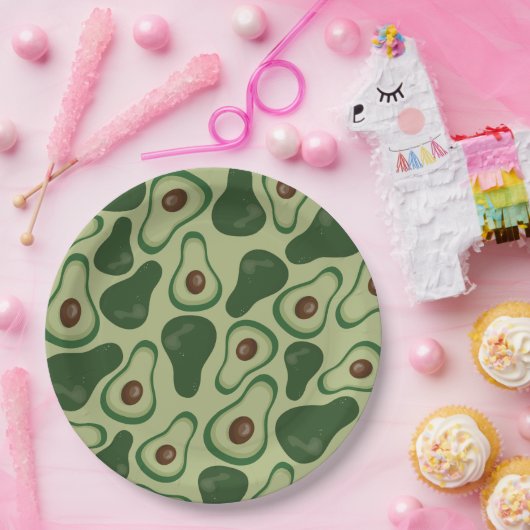 Avocado-Muster Pappteller (Party)