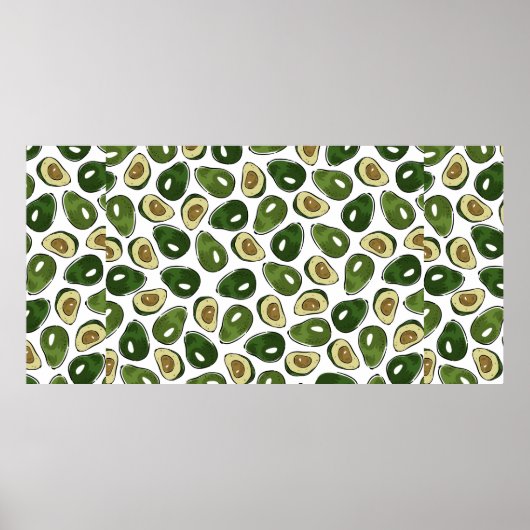 Avocado-Muster Poster (Vorne)