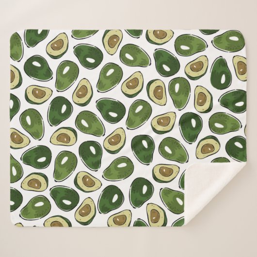 Avocado-Muster Sherpadecke (Vorderseite (Horizontal))