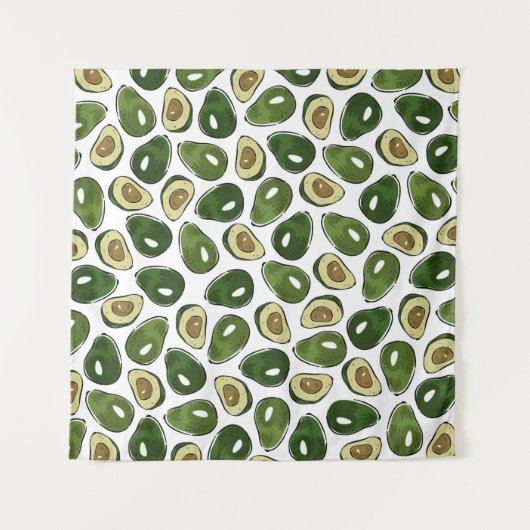 Avocado-Muster Wandteppich (Vorderseite)