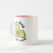 Avocado - Muttertags-Dankeschön-Geschenk Zweifarbige Tasse (Vorderseite Links)