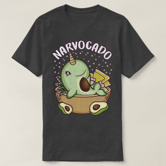 Avocado Narwhal Narvocado Funny Niedlich Food T-Shirt (Design vorne)