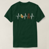 Avocado Newfundland Heartbeat Dog Lover T-Shirt (Design vorne)