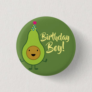 Avocado Niedlich 1. Geburtstag Junge Button Button