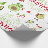 Avocado niedlich Frohe Weihnachten Geschenkpapier (Ecke)