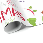 Avocado niedlich Frohe Weihnachten Geschenkpapier (Rolleneckpunkt)