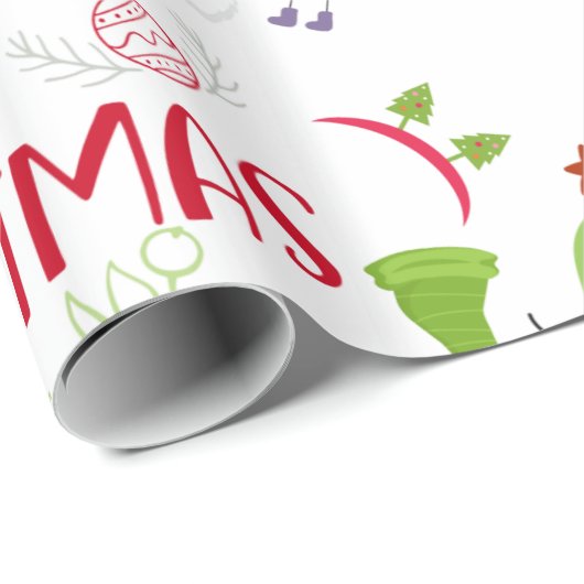 Avocado niedlich Frohe Weihnachten Geschenkpapier (Rolleneckpunkt)