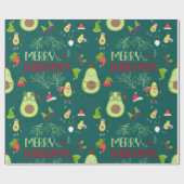 Avocado niedlich Frohe Weihnachten Geschenkpapier (Flach)