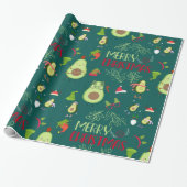 Avocado niedlich Frohe Weihnachten Geschenkpapier (Ungerollt)