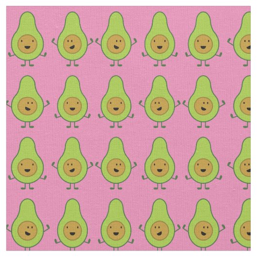 Avocado Niedlich Kids Cartoon Stoff (Nahaufnahme)
