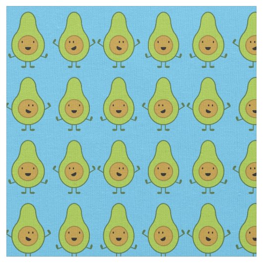Avocado Niedlich Kids Cartoon Stoff (Nahaufnahme)