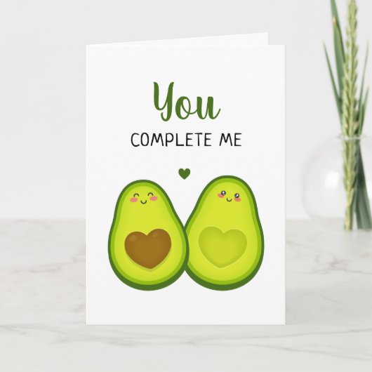 Avocado Niedlich Romantik Sie vollenden Ich Annive Karte (Vorderseite)