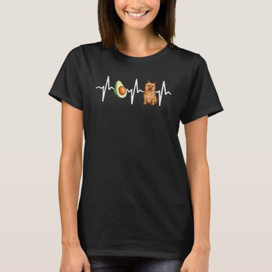 Avocado Norwich Terrier Heartbeat Dog T-Shirt (Vorderseite)