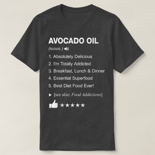 Avocado Oil Definition bedeutet Funny T-Shirt (Design vorne)