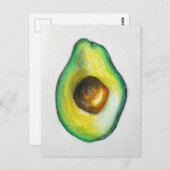 Avocado Oil Pastel Zeichne Originalwerk Postkarte (Vorne/Hinten)