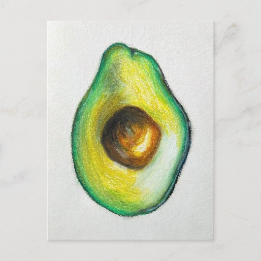 Avocado Oil Pastel Zeichne Originalwerk Postkarte (Vorderseite)