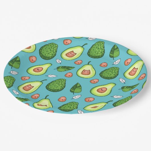 Avocado Papierplatte Pappteller (Schrägansicht)