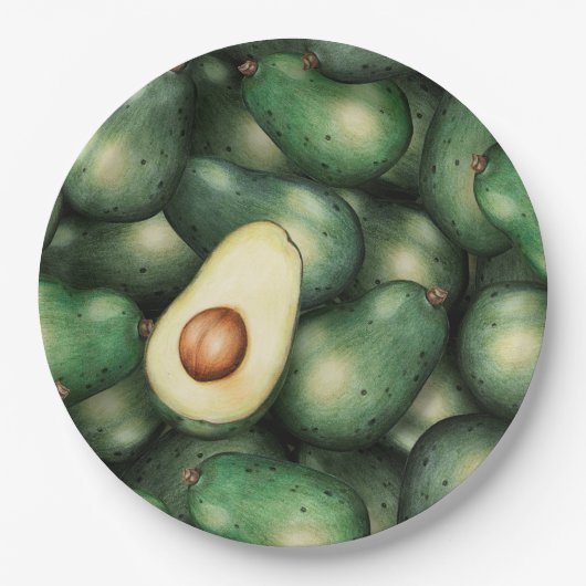 Avocado Pappteller (Vorderseite)