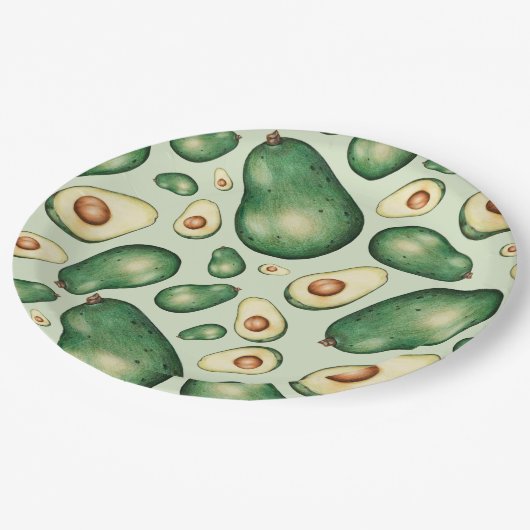 Avocado Pappteller (Schrägansicht)