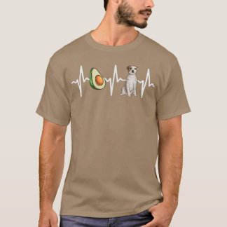 Avocado Parson Russell Terrier Heartbeat Dog Lover T-Shirt