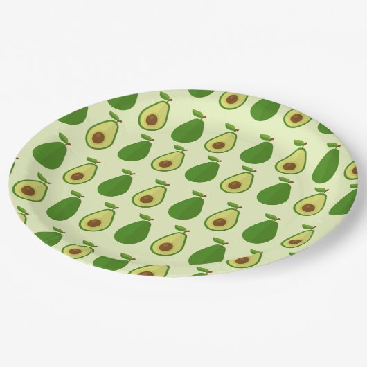 Avocado-Party 9" Teller (Schrägansicht)