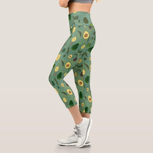 Avocado Party Pattern Capri Leggings (Links)