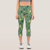 Avocado Party Pattern Capri Leggings (Vorderseite)