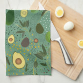 Avocado Party Pattern Geschirrtuch (Viertel Falte)