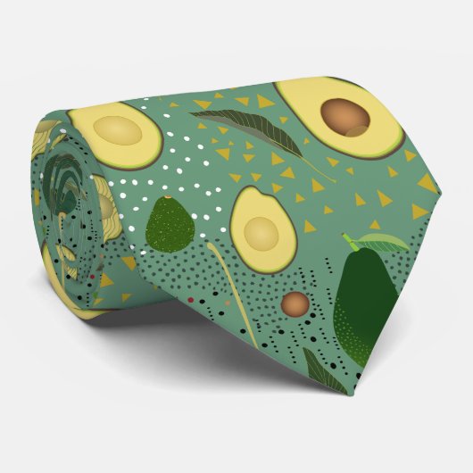 Avocado Party Pattern Krawatte (Gerollt)