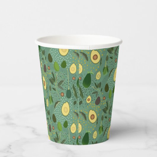 Avocado Party Pattern Pappbecher (Rechts)
