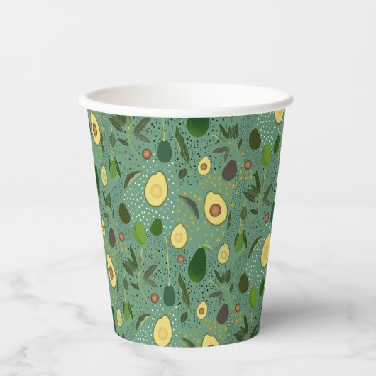 Avocado Party Pattern Pappbecher (Vorderseite)