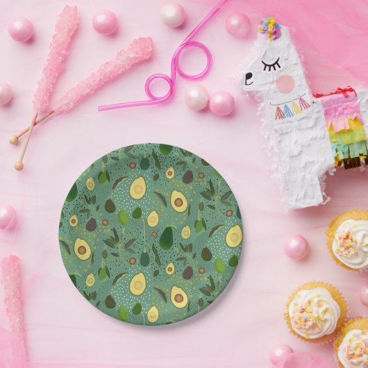 Avocado Party Pattern Pappteller (Party)