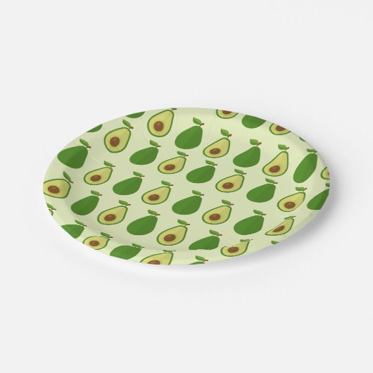 Avocado-Party-Teller 7" Pappteller (Schrägansicht)