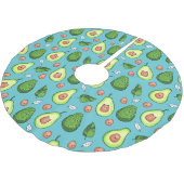 Avocado Pattern Brushed Polyester Tree Skirt Weihnachtsbaumdecke (Schrägansicht)