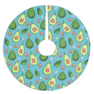 Avocado Pattern Brushed Polyester Tree Skirt Weihnachtsbaumdecke