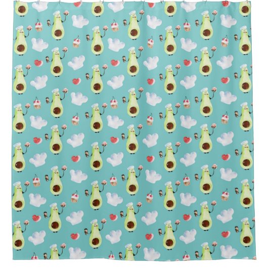 Avocado Pattern Duschvorhang (Vorderseite)