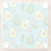 Avocado Pattern Glass Coaster Glasuntersetzer (Rückseite)