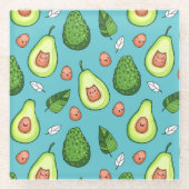 Avocado Pattern Glass Untersetzer (Vorderseite)