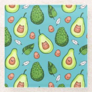 Avocado Pattern Glass Untersetzer