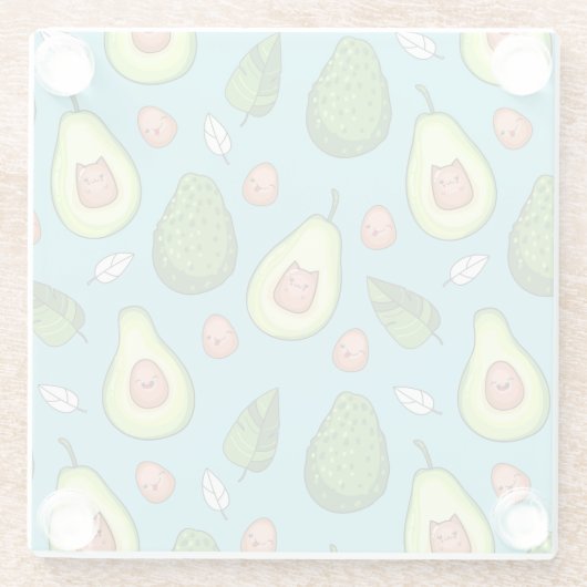 Avocado Pattern Glass Untersetzer (Rückseite)