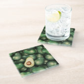 Avocado Pattern Glasuntersetzer (Schrägansicht)