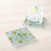 Avocado Pattern Glasuntersetzer (Schrägansicht)