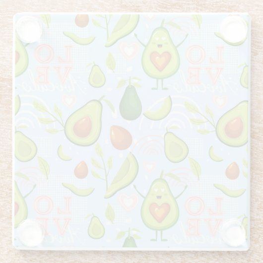 Avocado Pattern Glasuntersetzer (Rückseite)