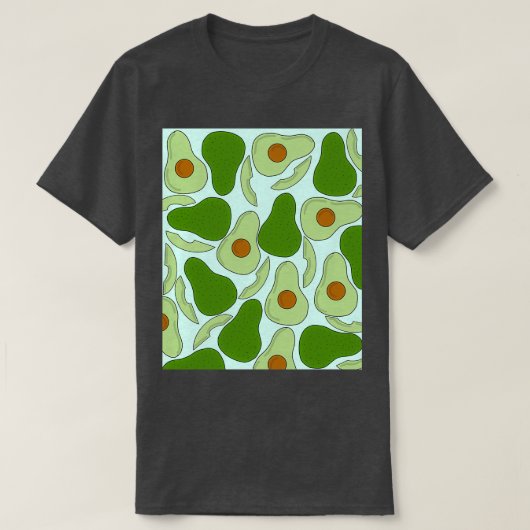 Avocado Pattern in Grün T-Shirt (Design vorne)