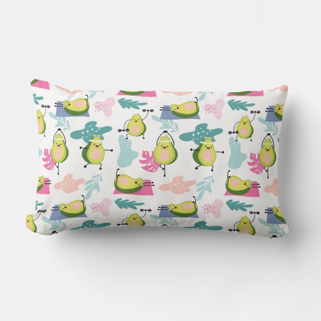 Avocado Pattern Lumbar Pillow Lendenkissen (Vorderseite)