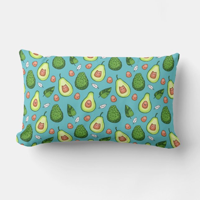 Avocado Pattern Lumbar Pillow Lendenkissen (Vorderseite)