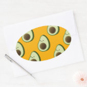 Avocado Pattern Ovaler Aufkleber (Umschlag)